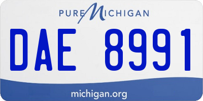 MI license plate DAE8991
