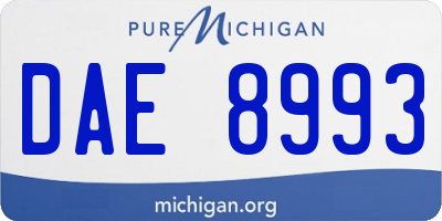 MI license plate DAE8993