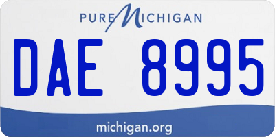 MI license plate DAE8995