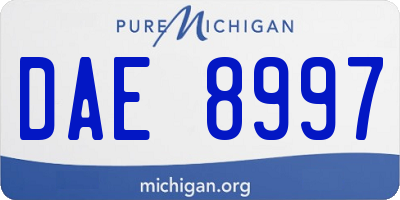 MI license plate DAE8997
