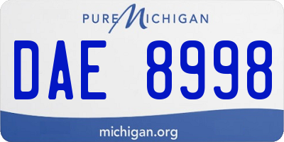 MI license plate DAE8998