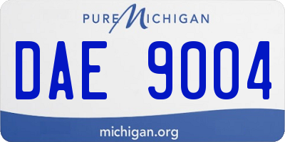 MI license plate DAE9004