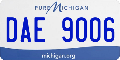 MI license plate DAE9006