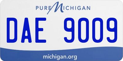 MI license plate DAE9009