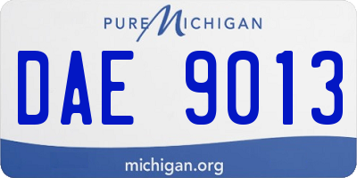 MI license plate DAE9013