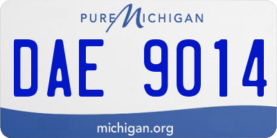 MI license plate DAE9014