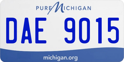 MI license plate DAE9015