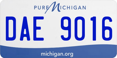 MI license plate DAE9016