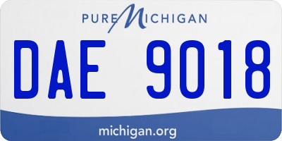 MI license plate DAE9018