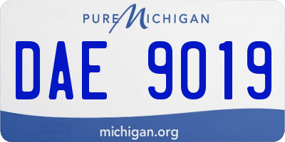 MI license plate DAE9019