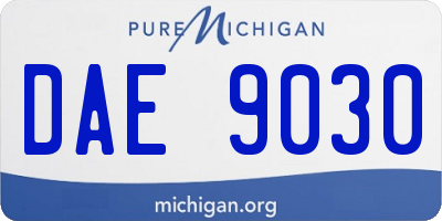 MI license plate DAE9030