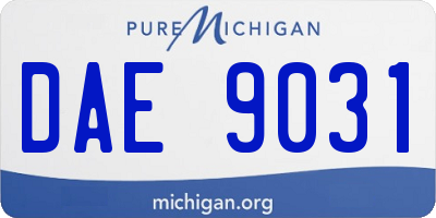 MI license plate DAE9031