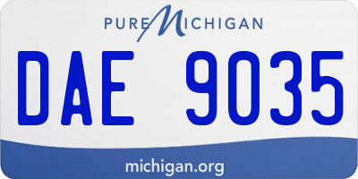 MI license plate DAE9035