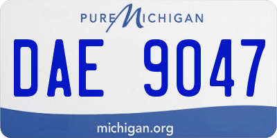 MI license plate DAE9047