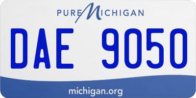 MI license plate DAE9050