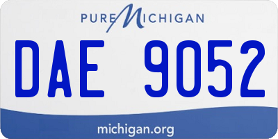 MI license plate DAE9052