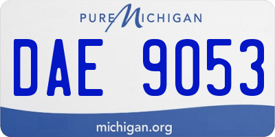 MI license plate DAE9053