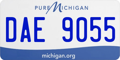 MI license plate DAE9055