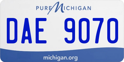 MI license plate DAE9070