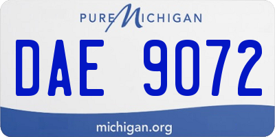 MI license plate DAE9072