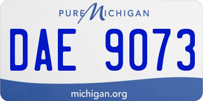 MI license plate DAE9073