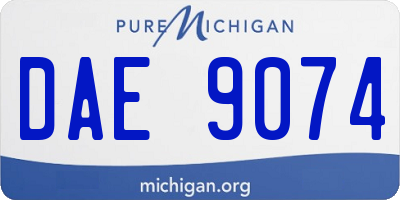 MI license plate DAE9074