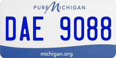 MI license plate DAE9088
