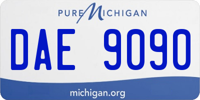 MI license plate DAE9090