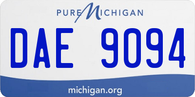 MI license plate DAE9094