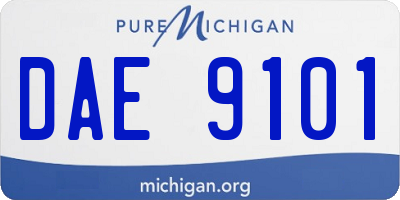 MI license plate DAE9101