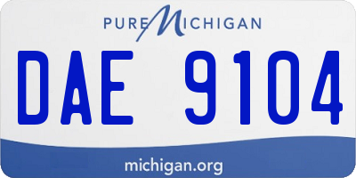 MI license plate DAE9104