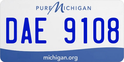 MI license plate DAE9108