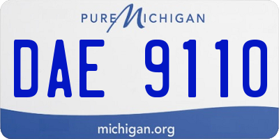 MI license plate DAE9110