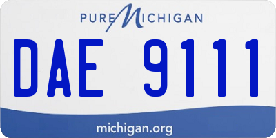 MI license plate DAE9111