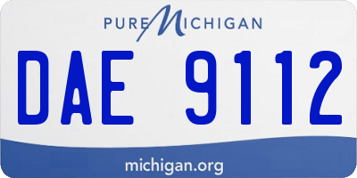 MI license plate DAE9112