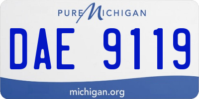 MI license plate DAE9119
