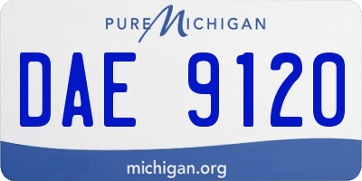 MI license plate DAE9120