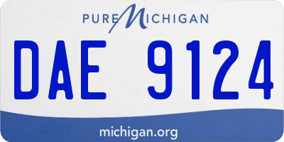 MI license plate DAE9124