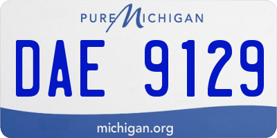 MI license plate DAE9129