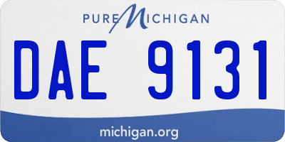 MI license plate DAE9131