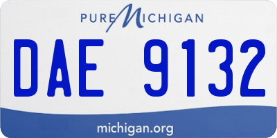 MI license plate DAE9132