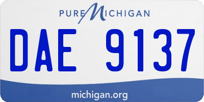 MI license plate DAE9137