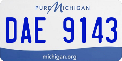 MI license plate DAE9143