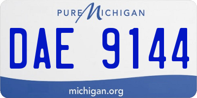 MI license plate DAE9144