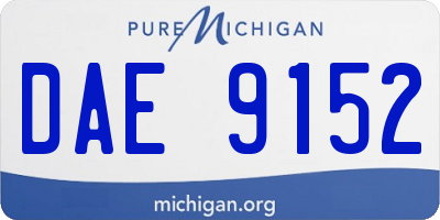 MI license plate DAE9152
