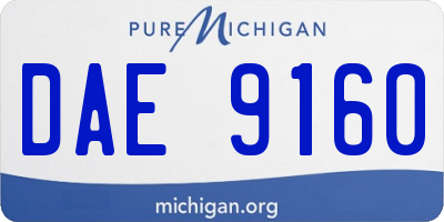 MI license plate DAE9160
