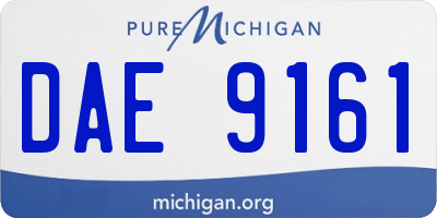 MI license plate DAE9161
