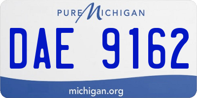 MI license plate DAE9162