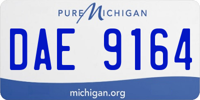 MI license plate DAE9164
