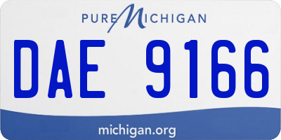 MI license plate DAE9166
